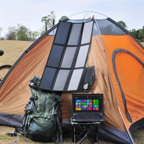 img 2 attached to 🔆 KYNG 60W Foldable Solar Panel Charger - Portable Power Station for Charging Any Brand with 18V/5V USB/12V Car Charging - Ideal for Camping, Emergency Situations, and Outdoor Activities