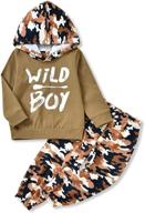 stylish toddler boy camo sweatsuit for fall/winter – hoodie, sweatshirt, pants outfits logo