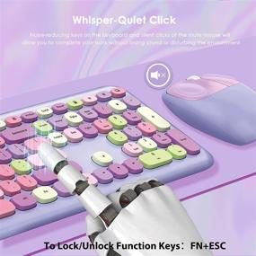 img 2 attached to Colorful Wireless Keyboard Cordless Full Sized