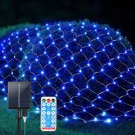 sankuu 9.8ft x 6.6ft 200 led net lights outdoor mesh fairy string lights christmas warm net lights for holiday, garden, bedroom, bush, outdoor indoor decoration (blue) logo
