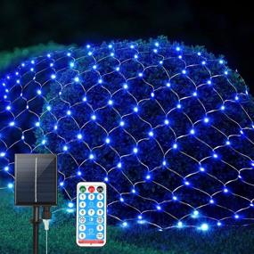 img 4 attached to SANKUU 9.8ft X 6.6ft 200 LED Net Lights Outdoor Mesh Fairy String Lights Christmas Warm Net Lights for Holiday, Garden, Bedroom, Bush, Outdoor Indoor Decoration (Blue)