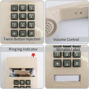 img 1 attached to 📞 Waterproof Vintage Wall Phone with Handset Volume Control - Corded Landline Telephone for Home, Hotel, Bathroom, Living Room, School, and Office - Beige