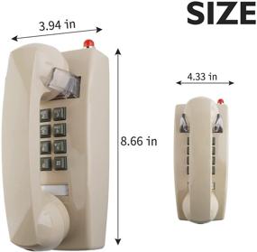 img 2 attached to 📞 Waterproof Vintage Wall Phone with Handset Volume Control - Corded Landline Telephone for Home, Hotel, Bathroom, Living Room, School, and Office - Beige