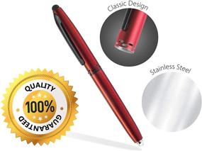 img 1 attached to 🖊️ 3-in-1 Stylus Pen with Capacitive Touch, LED Flashlight, Ballpoint Ink - Ideal for iPhones, iPads, Tablets, and Touchscreen Devices - 1PK, Red