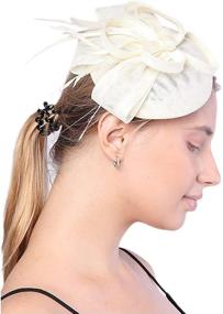 img 3 attached to 👒 Biruil Women's Fascinator Hat: Imitation Sinamay Feather Tea Party Pillbox Flower Derby - Elegant Headpiece for Women's Special Occasions