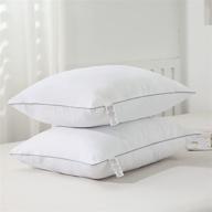 🛏️ shatex all-season firm pillow - queen size pillows to relieve cervical fatigue and neck pain, ultra cozy and breathable - 1 pack, white logo