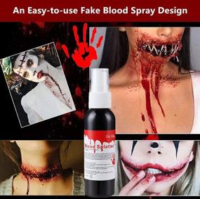 img 1 attached to 🩸 Go Ho Fake Blood Makeup Spray 2.1Oz(60ml) - Create Realistic Halloween Costume Makeup Effects - Blood Splatter for Zombie, Monster, Vampire, Clown Cosplay - 1PC