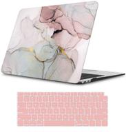 ileadon macbook air 13 inch case 2020 2019 2018 release a2337 m1 a2179 a1932, pink ink hard shell protective case for apple newest macbook air 13 inch with retina display, touch id compatible logo