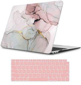 img 4 attached to iLeadon MacBook Air 13 Inch Case 2020 2019 2018 Release A2337 M1 A2179 A1932, Pink Ink Hard Shell Protective Case for Apple Newest MacBook Air 13 Inch with Retina Display, Touch ID Compatible