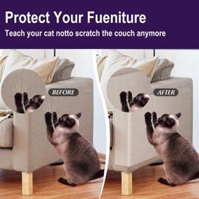 img 3 attached to 🐱 NW Cat Couch Protector - 10 Pack Cat Scratch Deterrent for Furniture with Double-Sided Clear Training Tape - 6 Pack XL 17’’L 12’’W + 4 Pack L 18’’L 6”W to Protect The Couch, Door, and Walls