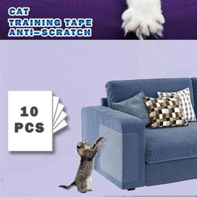 img 4 attached to 🐱 NW Cat Couch Protector - 10 Pack Cat Scratch Deterrent for Furniture with Double-Sided Clear Training Tape - 6 Pack XL 17’’L 12’’W + 4 Pack L 18’’L 6”W to Protect The Couch, Door, and Walls