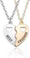 💕 seo-optimized bff friendship necklace set for 2 - best friend necklaces, matching heart-bff gifts, best friends forever pendant necklaces set logo