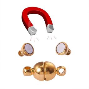 img 2 attached to 🧲 PH PandaHall 100 Sets Mixed Color Round Magnet Converter Brass Magnetic Clasps for DIY Bracelet and Necklace Making