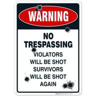 🚧 survivors aluminum: effective warning for trespassing violators logo