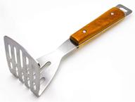 jachi stainless steel potato masher with non-slip wooden handle - rust-proof, easy to use & clean - ideal for vegetables, fruits, baby food logo