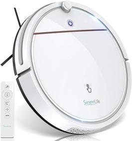 img 4 attached to SereneLife PUCRCX10: Smart Robot Vacuum Cleaner with Self Programmed Navigation, Anti-Fall Sensors - Ideal for Carpets, Hardwood, and Tile Surfaces