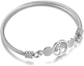 img 1 attached to 🌳 Unique Stainless Steel Cable Wire Tree of Life Bracelet Bangle by Jude Jewelers: Exquisite Charm and Style Combined