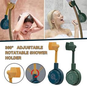img 1 attached to 🚿 Adjustable Suction Cup Handheld Shower Head Holder - Removable Bracket for Shower Handle - Powerful Green Showerhead with Suction Cup