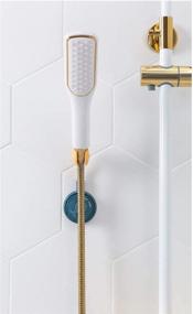 img 2 attached to 🚿 Adjustable Suction Cup Handheld Shower Head Holder - Removable Bracket for Shower Handle - Powerful Green Showerhead with Suction Cup