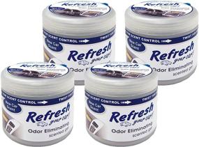 img 1 attached to 🚗 Revitalize Your Ride with Refresh Your Car! 84941 New Car Scent Scented Gel Air Freshener, 4.5 oz, 4 Pack