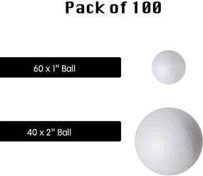 img 3 attached to 🎨 100 Pack Styrofoam Balls- Assorted Sizes (40 pcs of 2'' inch, 60 pcs of 1'' inch)- Ideal for Arts, Crafts, and Floral Arrangements - Foam Craft Balls in Bulk