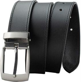 img 4 attached to Black Balsam Knob Belt Leather Men's Accessories