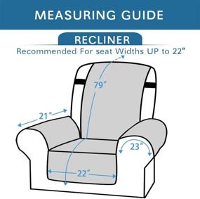 img 3 attached to 🪑 Water Repellent Recliner Chair Cover: H.VERSAILTEX Slipcover for Living Room Furniture Protection with Elastic Strap - Brown/Beige - Size: Medium 79" L x 68" W