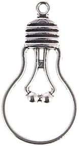 img 3 attached to AKOAK Antique Silver Light Bulb Charms – 20 Count DIY Necklace Pendants for Handmade Crafts & Accessories