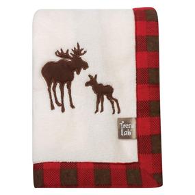 img 3 attached to Trend Lab Northwoods Framed Receiving Blanket 🦌 with Moose Applique - Soft Fleece for Optimal Comfort