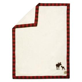 img 4 attached to Trend Lab Northwoods Framed Receiving Blanket 🦌 with Moose Applique - Soft Fleece for Optimal Comfort