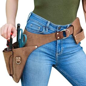 img 4 attached to 🛠️ Garden Tool Belt for Women & Men - Premium Leather Tool Belt for Electricians, Carpenters, and Construction Workers - Handmade Full Grain - Lifetime Warranty - Fits up to 53