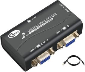 img 4 attached to 🔌 Разветвитель VGA-сигнала с усилителем CKLau - пропускная способность 450 МГц, 2 порта, поддержка разрешения 2048 x 1536 до 164 футов, идеально для дублирования изображения на экране, подключение 1 ПК к 2 мониторам - разветвитель видеосигнала SVGA.