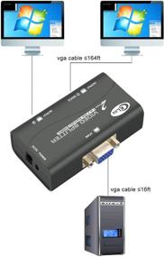 img 1 attached to 🔌 CKLau VGA Splitter Amplifier Box - 450MHz Bandwidth, 2 Port, Supports 2048 x 1536 Resolution up to 164ft, Ideal for Screen Duplication, Connect 1 PC to 2 Monitors - SVGA Video Splitter