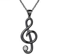 🎵 heart music note necklace for women girls - 925 sterling silver/black/18k gold plated treble clef and bass clef pendant - music lover's symbolic jewelry for mom logo