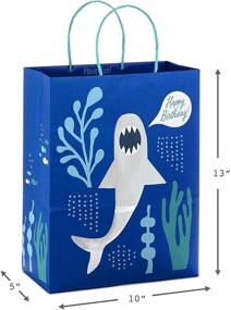 img 2 attached to 🎁 Hallmark Paper Gift Bags Assortment - Pack of 8 (4 Medium 10", 4 Large 13") - Pink, Blue, Green - Mermaid and Shark Themes - Perfect for Kids' Birthdays or Any Occasion