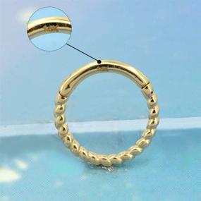 img 3 attached to 🔸 OUFER 14K Solid Gold Helix Earring Hoop: Stylish Daith, Tragus, Cartilage & Septum Piercing Rings