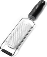 🧀 pro parmesan cheese grater and lemon zester tool - upgraded for chocolate, coconut, citrus, ginger, and fine grating spices - dishwasher safe - black logo