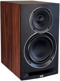 img 1 attached to 🔊 ELAC Uni-Fi Reference UBR62 3-Way Bookshelf Speakers - Satin Black/Walnut Sides (Pair)