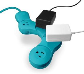 img 1 attached to 🔌 Нехарактерная и гибкая силовая полоса Quirky Pivot Power 2.0 Junior: гибкая и изогнутая изумрудная с 4 розетками