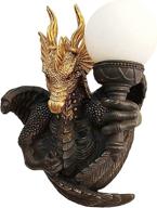 🐉 susuo vintage gothic style black-gold dragon wall sconce: a unique resin 1 light wall bedside lamp in a cool design логотип