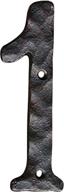 outdoor rustic finish address number, #1, 5.5 inches, black, enhanced rust protection, js-rusticnumber-1 by north american country home logo