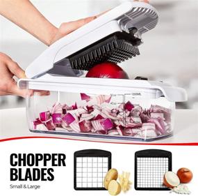 img 1 attached to 🥕 Fullstar 11 Blade Vegetable Chopper Dicer Mandoline Slicer - Efficient Food Chopper, Spiralizer, and Salad Cutter