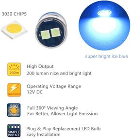 img 2 attached to 💡 WLJH W5W 194 Т10 светодиодная лампа: Ледяно синяя, упаковка из 6 штук - Очень яркие интерьерные освещения для приборной панели, кластера приборов, карта-домика и дорожного освещения - Вращающийся разъем, 12В