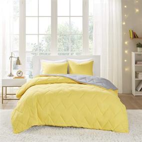 img 4 attached to 🌞 All Season Reversible Twin Comforter Set: Intelligent Design Trixie - Yellow/Grey