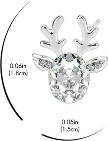 img 3 attached to 🦌 KINIVA Crystal Gem Stud Earrings for Women – Festive Deer Earrings: Perfect Holiday Season Gift for Girls