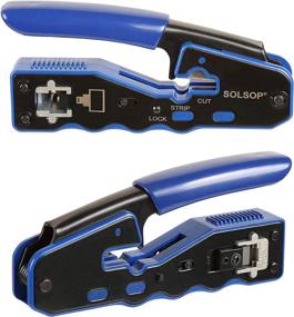 img 3 attached to 🔌 Solsop Network Lan Cable Tester RJ45 Crimp Tool Kit with Pass Through Modular CAT6 Cat5e Cat5 Crimping Tool, 50PCS CAT5e CAT6 Pass Through Connectors, Mini Wire Stripper, and Wire Cutter Plier: Ultimate Networking Solution