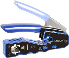 img 2 attached to 🔌 Solsop Network Lan Cable Tester RJ45 Crimp Tool Kit with Pass Through Modular CAT6 Cat5e Cat5 Crimping Tool, 50PCS CAT5e CAT6 Pass Through Connectors, Mini Wire Stripper, and Wire Cutter Plier: Ultimate Networking Solution