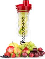 🍓 acquablend premium sports 25oz flip top fruit infused water bottle: enhance your active lifestyle with our introductory recipe e-book! logo