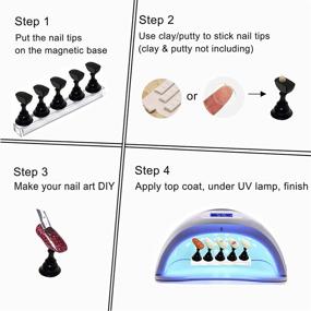 img 3 attached to 💅 10Pcs Magnetic Nail Stand Set: Ideal for Press On, Acrylic & Fake Nails Display & Practice at Salon and Home DIY