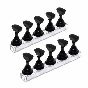 img 4 attached to 💅 10Pcs Magnetic Nail Stand Set: Ideal for Press On, Acrylic & Fake Nails Display & Practice at Salon and Home DIY